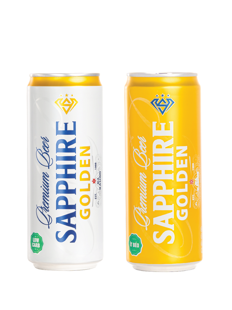 Bia lon Sapphire Golden 330ml Low carb