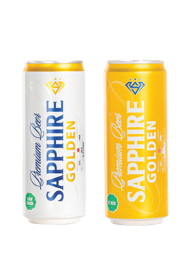 Bia lon Sapphire Golden 330ml Low carb